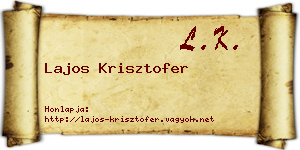 Lajos Krisztofer névjegykártya
