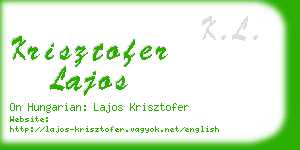 krisztofer lajos business card